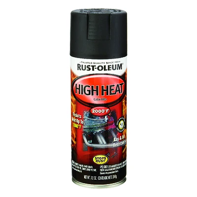 Rust-Oleum 248903 High-Heat Spray Enamel, Flat Black, 12 oz.