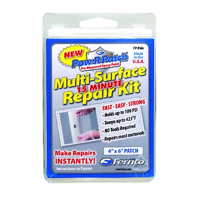 Fernco Pow-R Patch FP-P46 Epoxy Repair Kit, Multi-Surface, 4 x 6-In.