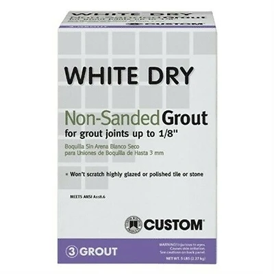 Custom Building Products WDG5-4 White Non-Sanded Tile Grout, 5 Lb.