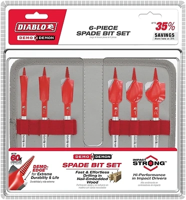Diablo DSPD4920-S6 Demo Demon Spade Bit Set, HSS, 6-Piece