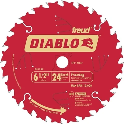 Diablo D0624X Circular Saw Blade, 24-Tooth, 6-1/2 In.