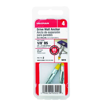 Short-Drive Wall Anchors, 1/8-In., 2-Ct.