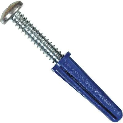 Plastic Anchors With Screws, 8-10 x 7/8-In., 6-Pk.