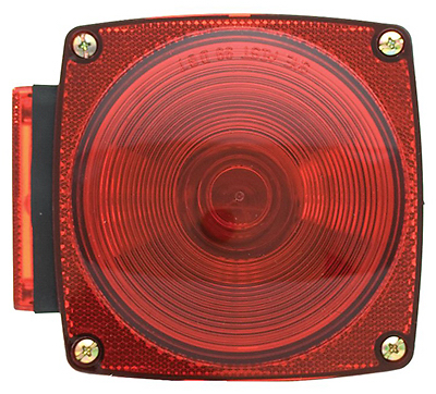 Right-Side Square Stop/Turn/Tail Light, Without License Light, Red, 4.5 In.