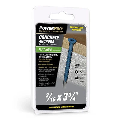 Ppbl Concrete Screw 3/16 X 3 3/4 Inch - Heavy Duty Fastening Solution