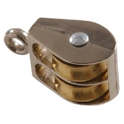 3/4" Double Sheave Zinc‑Plated Swivel Pulley – Heavy‑Duty Rope Pulley
