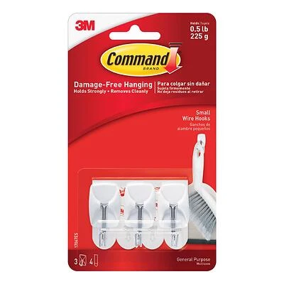 Command 17067 Medium Utensil Hook, 0.46 in T, White