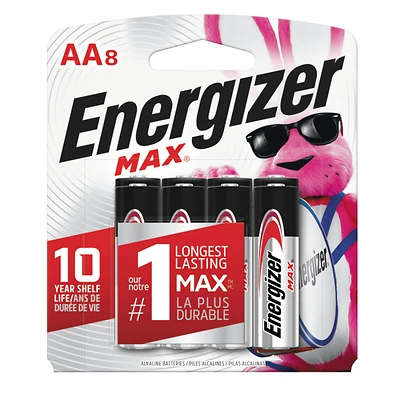 BATTERY ALKALINE MAX 8 PACK/AA