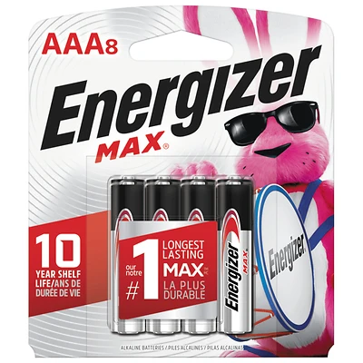 Energizer E92MP-8 Battery, 1.5 V Battery, 1250 mAh, AAA Battery, Alkaline, Manganese Dioxide, Zinc, Rechargeable: No