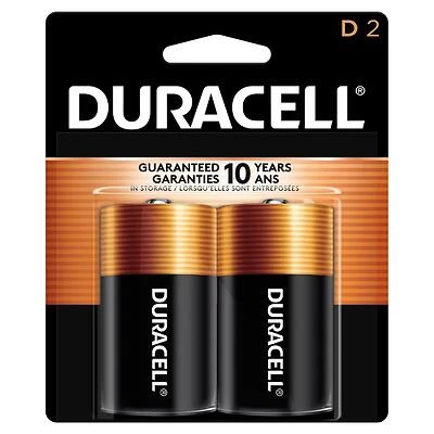 Duracell MN1300B2Z Alkaline Batteries, D, 2-Pack