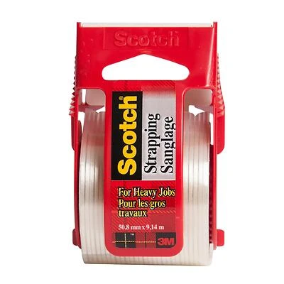 Scotch 50 Strapping Tape, 1.88 x 360 In., Clear with Dispenser