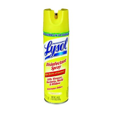 Lysol 1920004650 Disinfectant Cleaner, 19 oz Aerosol Can, Original Scent, Clear