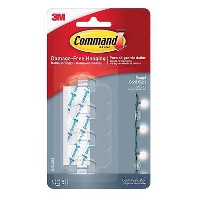 Command 17017CLR Cord Clip, Plastic, Transparent