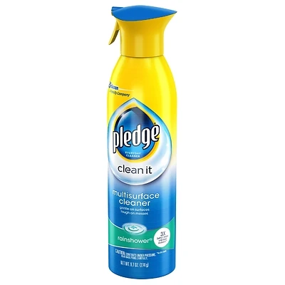 Pledge 72416 Multi-Surface Cleaner Spray, Rain Shower, 9.7 Oz