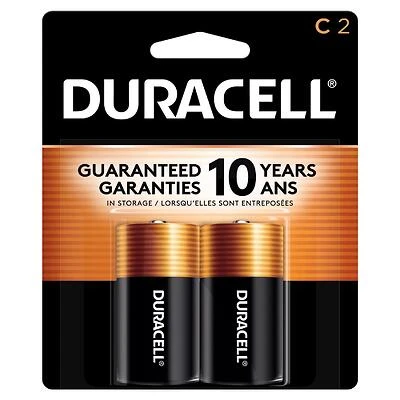 Duracell MN1400B2Z Coppertop Alkaline Batteries, C, 1.5V, 2-Pk.