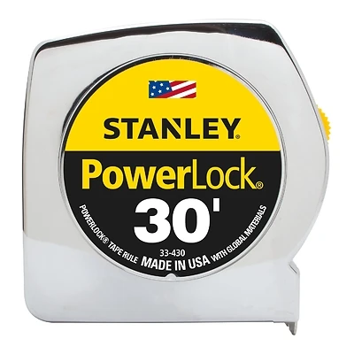 Stanley 33-430 Powerlock Tape Measure, 1 In. x 30 Ft.
