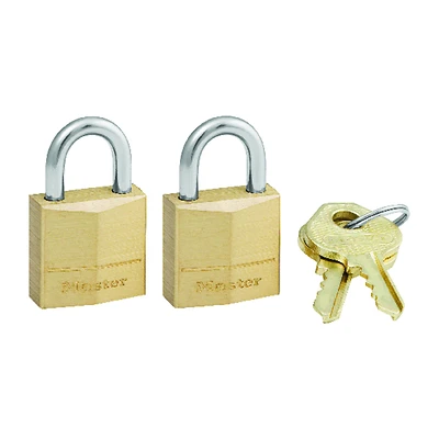 Master Lock 120T Padlock, Keyed Alike Key, 5/32 in Dia Shackle, 7/16 in H Shackle, Steel Shackle, Brass Body