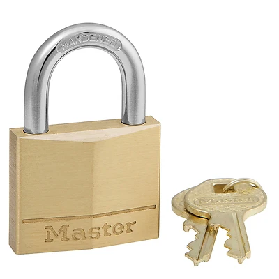 Master Lock 140D Solid-Brass Keyed Padlock, 1-9/16 In.
