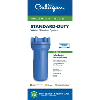 Whole House Sediment Water Filter Housing, 3/4 In. Connection