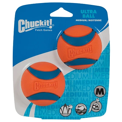 Chuckit! 17001 Dog Toy, M, Ball Toy, Rubber, Blue/Orange