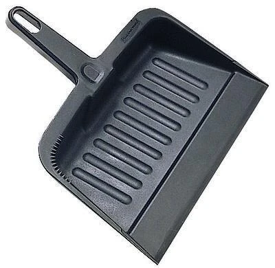 Heavy-duty Dustpan, 12.2 In L X 8.2 In W, Polypropylene, Charcoal