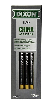 00077 China Marker, Black, 7 In Long, Non-toxic