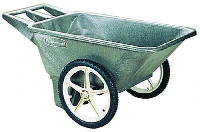 Big Wheel Garden Cart, Pneumatic Tires, Black, 7.5-Cu. Ft., Holds 300 Lbs.