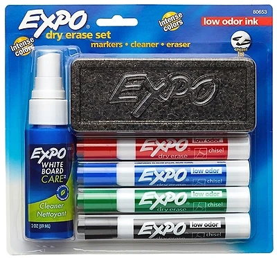 Expo 80653 Dry-Erase Marker Starter Set With Eraser and Cleaner