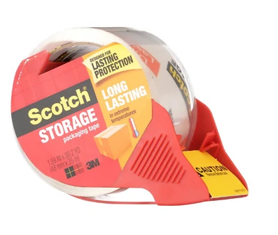 Scotch 3650S-RD Long Lasting Moving Tape, Clear, 1.88 In. x 38.2 Yds.