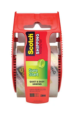 3M Scotch 145 Packing Tape, 1.88 In. x 800 In., Clear, with Dispenser