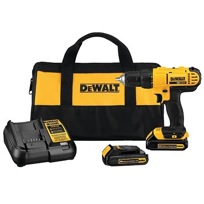 DeWalt DCD771C2 20V Compact Cordless Drill Driver Kit, 1/2-In., 2 Batteries