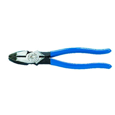 Klein Tools D2000-9NE Lineman's Plier, 9-3/8 in OAL, 1.38 in Jaw Opening, Light Blue Handle, 1-1/4 in W Jaw
