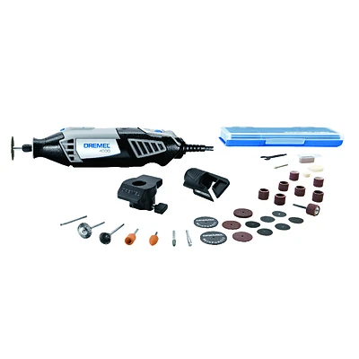 4000 Series 1.6 Amp Variable Speed Corded Rotary Tool Kit with 30 Accessories, 2 Attachments and Carrying Case