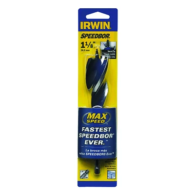 Irwin Speedbor 3041019 Max Wood Boring Bit, 1-1/8 In. x 6 In., Tri-Flute