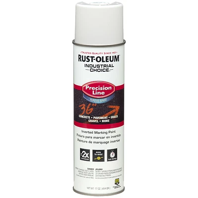 Rust-Oleum 203039 Industrial Choice White Inverted Marking Spray Paint, 17 Oz