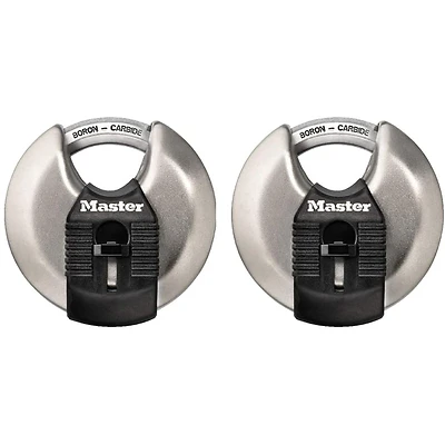 Master Lock M40XT Magnum Stainless Steel Discus Padlock, 2-3/4 In., 2-Pack