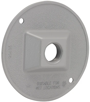 1-outlet Round Gray Cluster Outdoor Box Cover, Model 5193-0