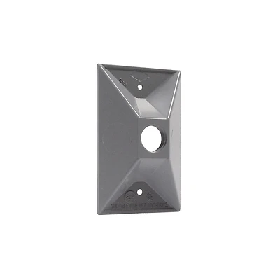 5186-0 Single Gang Rectangular Die-cast Metal Gray Weatherproof Cluster Outdoor Box Cover