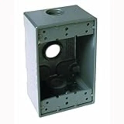 5324-0 Single Gang 3/4 In. 3-outlet Gray Aluminum Weatherproof Outlet Box