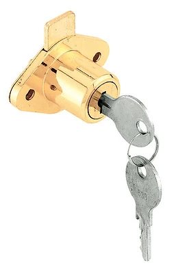 Defender Security U 9947 Drawer and Cabinet Lock, 7/8 In., Brass Plated, Keyed