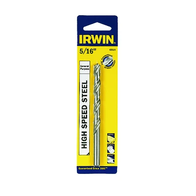 Irwin 60520 High Speed Steel Jobber Drill Bit, 5/16 In Dia