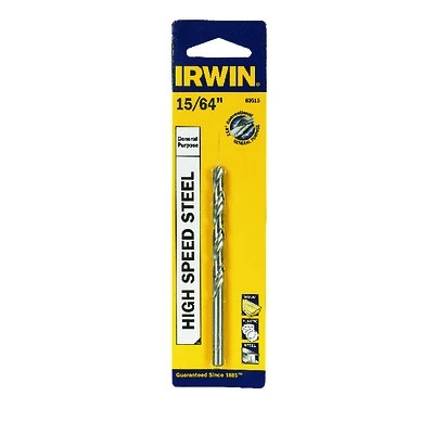 Irwin 60515 High Speed Steel Jobber Drill Bit, 15/64 In Dia