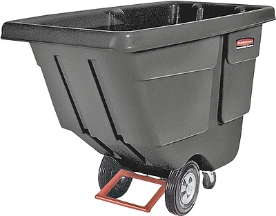 1314bla Utility Tilt Truck, 850 Lb Capacity, 1 Cubic Yard, Steel Frame, Black