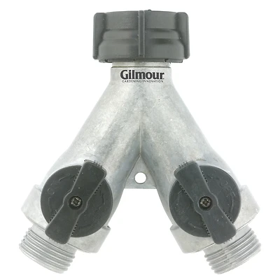 Gilmour 800214-1001 3/4 In. Metal Y-Hose Connector With Shut-Off Valve