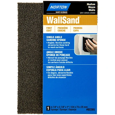Norton Wallsand 02285 Medium Sanding Sponge, 4-7/8 In L X 2-7/8 In W