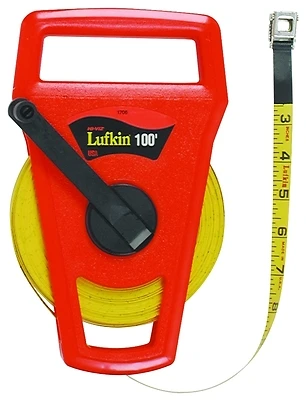 Crescent Lufkin FE100D Tape Measure, 100 ft x 1/2 in, Fiberglass Blade