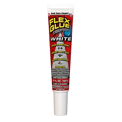 Flex Seal GFSTANR06 Flex Glue Rubberized Waterproof Adhesive, White, 6 oz