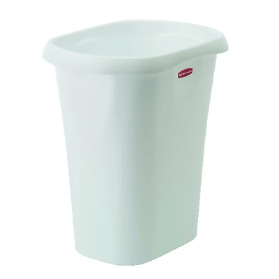 Rubbermaid FG5L5100WHT Vanity Waste Basket, 12 Qt, Plastic, White, 11.8 In H