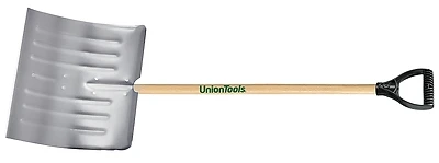 1640400 18 In Aluminum Snow Shovel With Wood Handle, 51 In Overall Length
