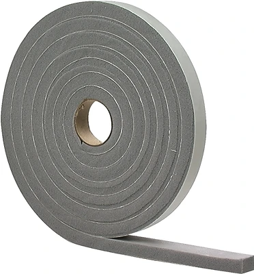 M-D 02238 Closed-Cell PVC Foam Weatherstrip Tape, Gray, 1/4 x 1/8 in. x 17 ft.